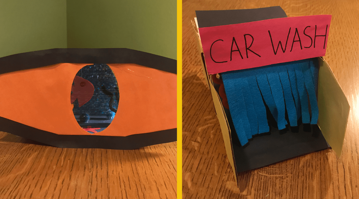 Submarine and car wash tissue box crafts