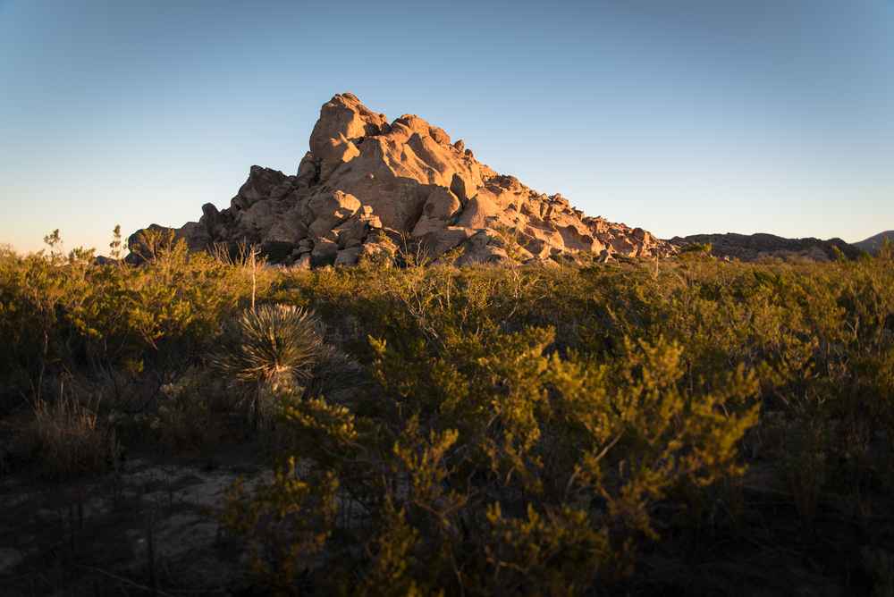 Desert mountain at sunrise