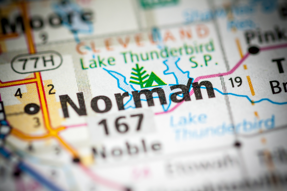 Word Norman on a map