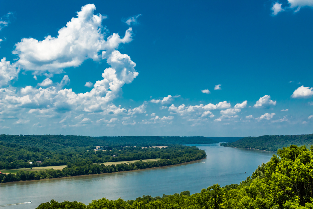 View of Ohio River on a sunny day