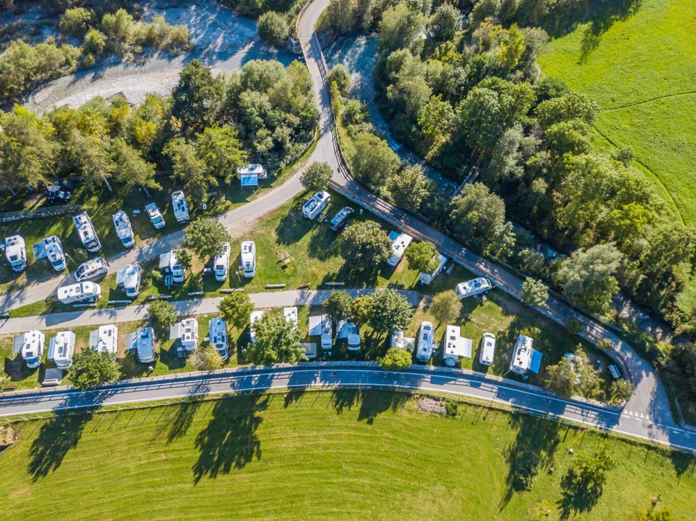 Top down view of an RV Park